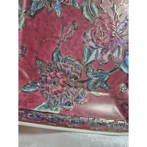Vintage JC Penney Classic Traditions Porcelain  Asian Style Square Dish Decor - Picture 9 of 14